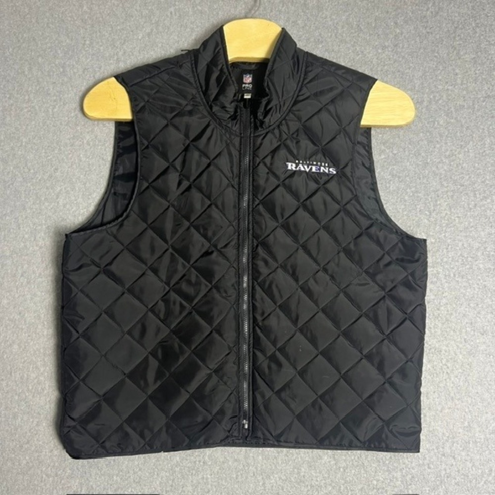 NFL‎ Pro Line Black Baltimore Ravens Puffer Quilted Sleeveless Vest Size XL